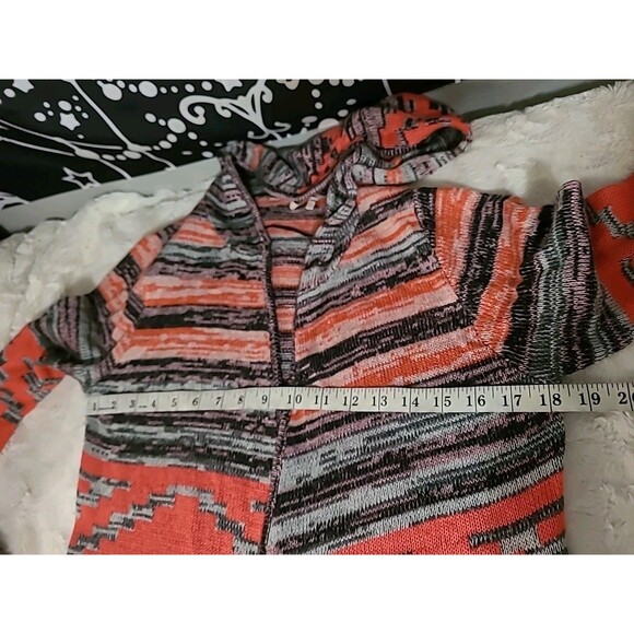 Red Camel Southwestern Cardigan XL Womens Open Front Long Sleeve Cowgirl Hood - Picture 6 of 8